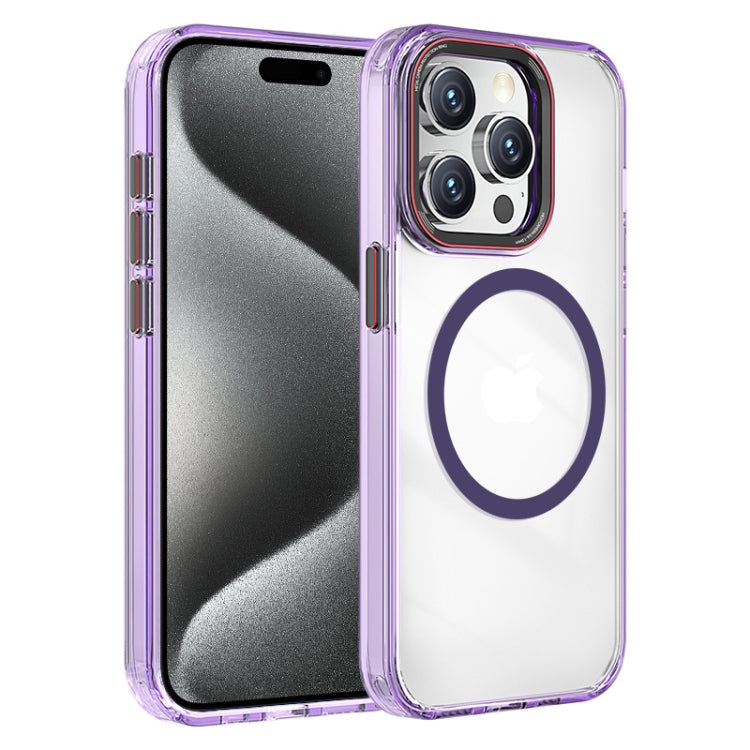 For iPhone 15 Pro Max Crystal TPU Hybrid PC MagSafe Phone Case