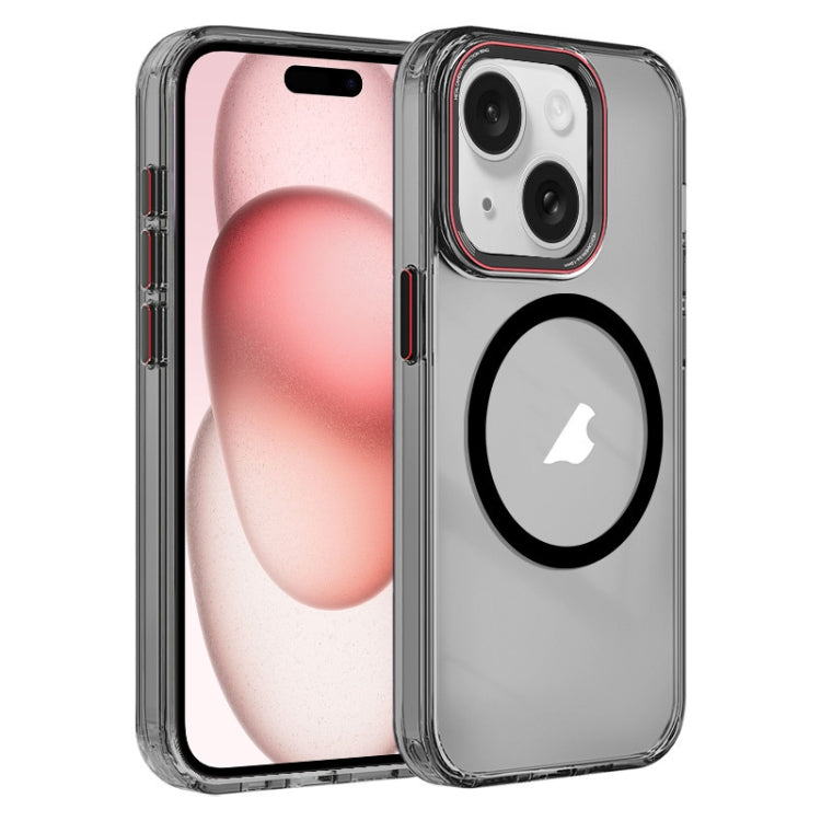 For iPhone 15 Plus Crystal TPU Hybrid PC MagSafe Phone Case