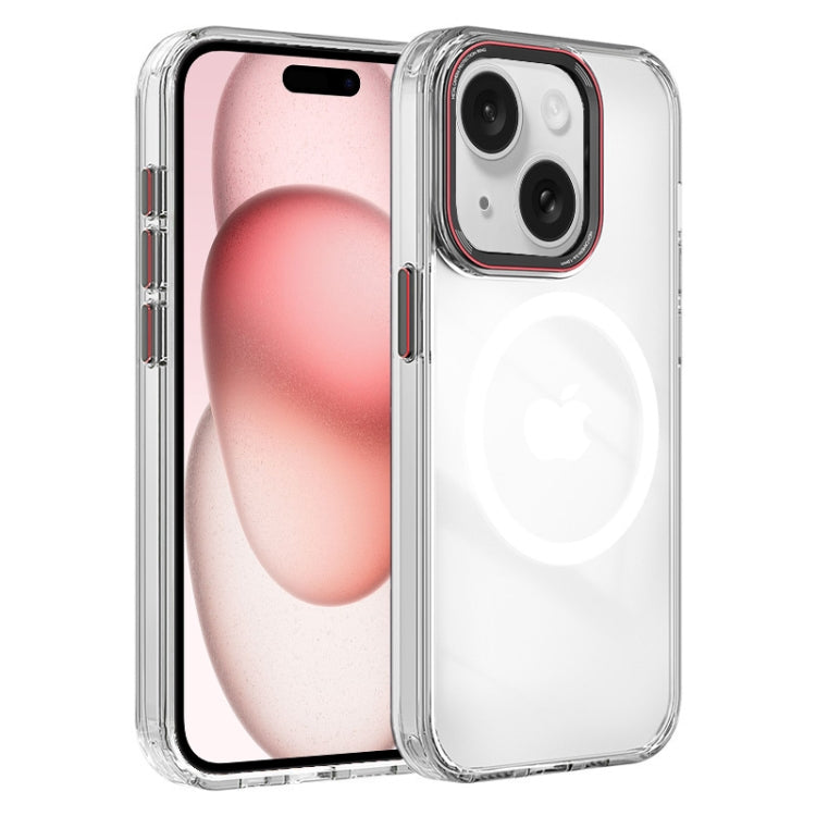 For iPhone 15 Plus Crystal TPU Hybrid PC MagSafe Phone Case
