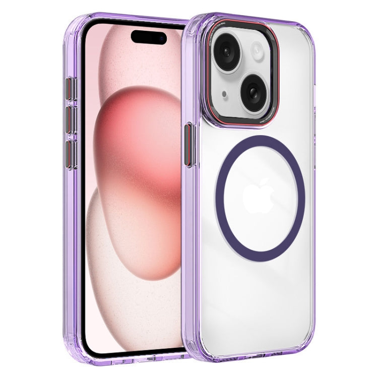 For iPhone 15 Plus Crystal TPU Hybrid PC MagSafe Phone Case