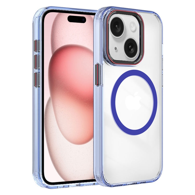 For iPhone 15 Crystal TPU Hybrid PC MagSafe Phone Case