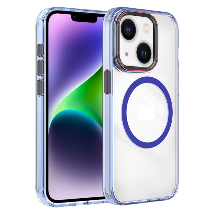 For iPhone 14 Plus Crystal TPU Hybrid PC MagSafe Phone Case