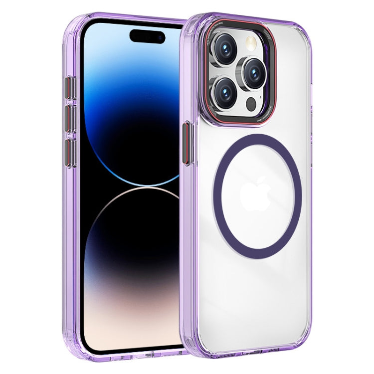 For iPhone 14 Pro Max Crystal TPU Hybrid PC MagSafe Phone Case