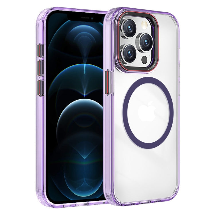 For iPhone 12 Pro Max Crystal TPU Hybrid PC MagSafe Phone Case