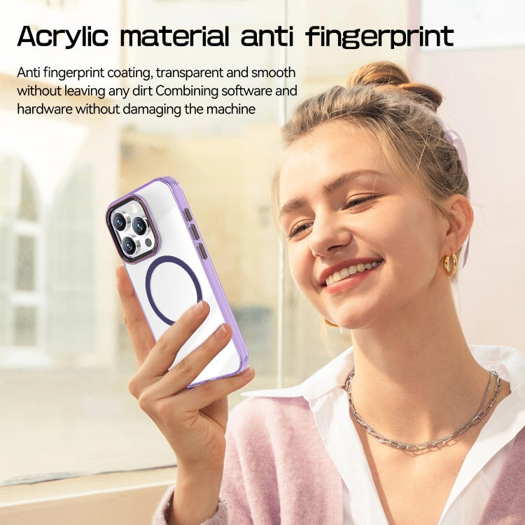 For iPhone 14 Pro Max Crystal TPU Hybrid PC MagSafe Phone Case