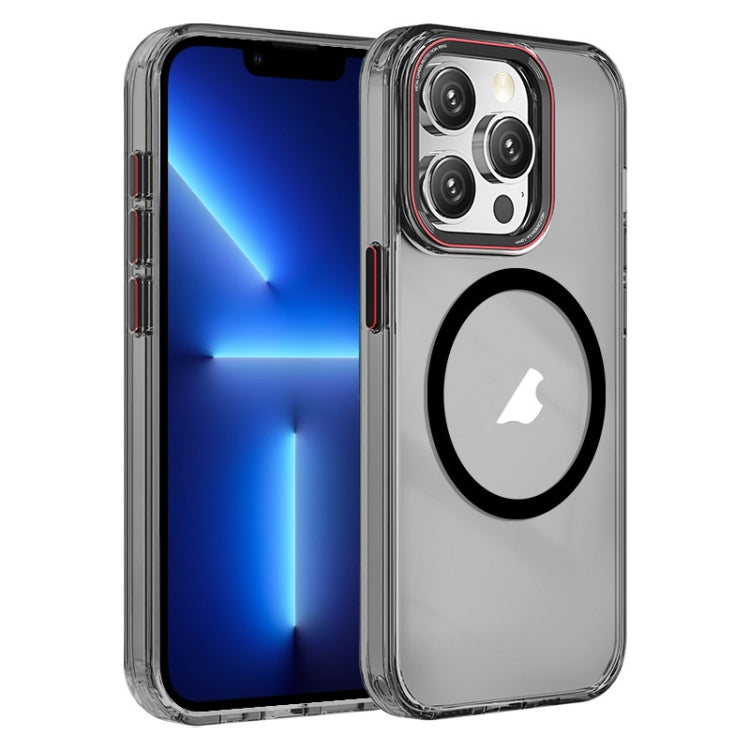 For iPhone 13 Pro Crystal TPU Hybrid PC MagSafe Holder Phone Case