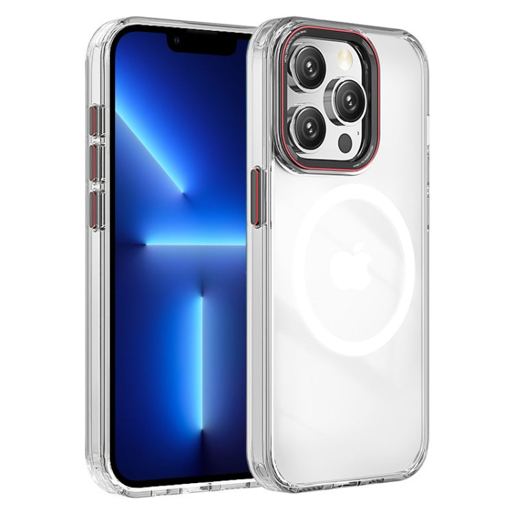 For iPhone 13 Pro Crystal TPU Hybrid PC MagSafe Holder Phone Case