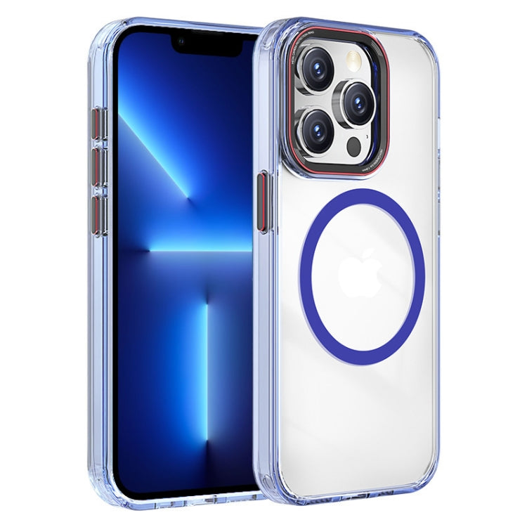 For iPhone 13 Pro Crystal TPU Hybrid PC MagSafe Holder Phone Case