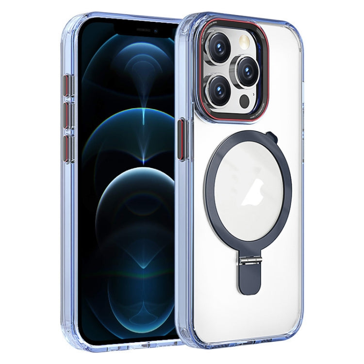 For iPhone 12 Pro Max Crystal TPU Hybrid PC MagSafe Holder Phone Case