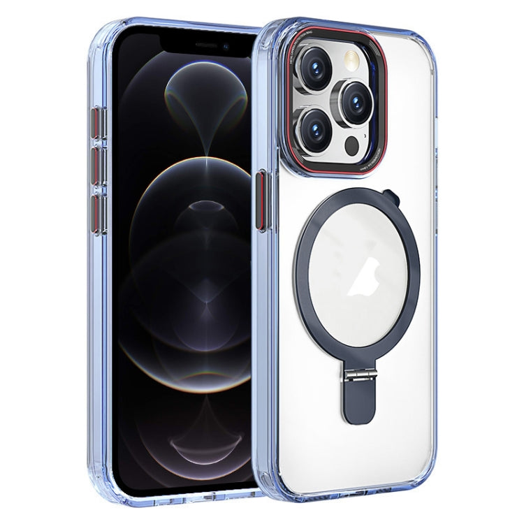 For iPhone 12 Pro Crystal TPU Hybrid PC MagSafe Holder Phone Case