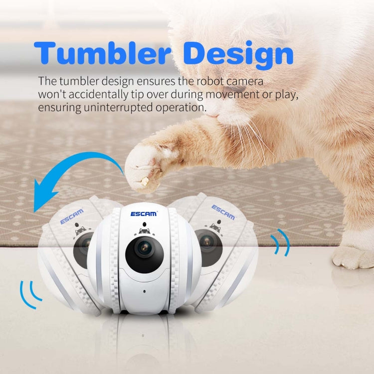 ESCAM QF011 2MP Smart Pet Robot Camera with Night Vision & APP Remote Control - EU Plug