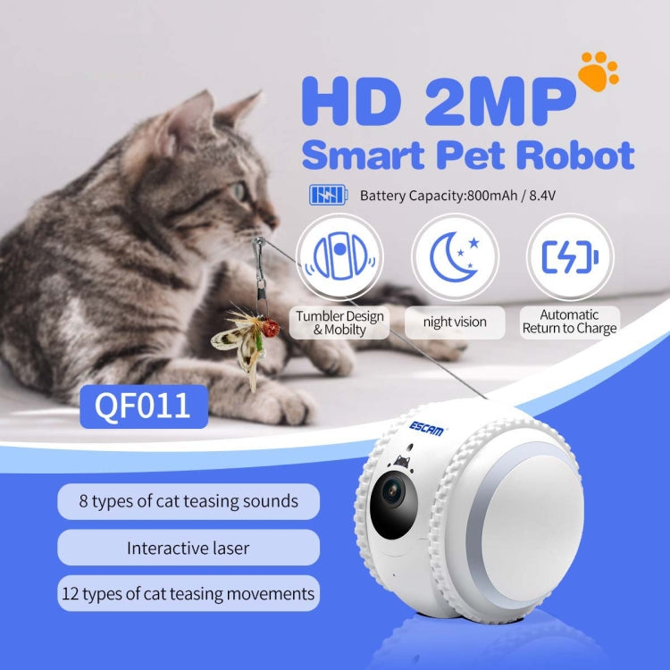 ESCAM QF011 2MP Smart Pet Robot Camera with Night Vision & APP Remote Control - EU Plug