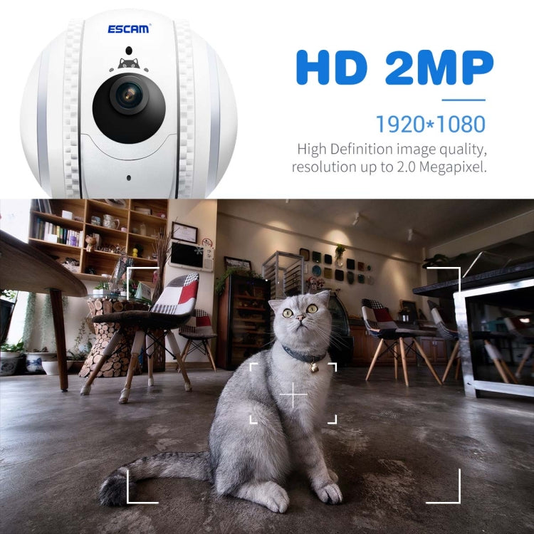 ESCAM QF011 2MP Smart Pet Robot Camera with Night Vision & APP Remote Control - EU Plug