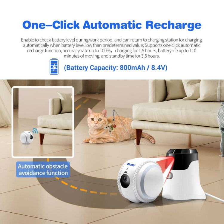 ESCAM QF011 2MP Smart Pet Robot Camera with Night Vision & APP Remote Control - EU Plug
