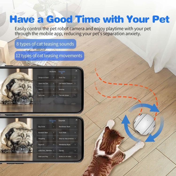 ESCAM QF011 2MP Smart Pet Robot Camera with Night Vision & APP Remote Control - EU Plug
