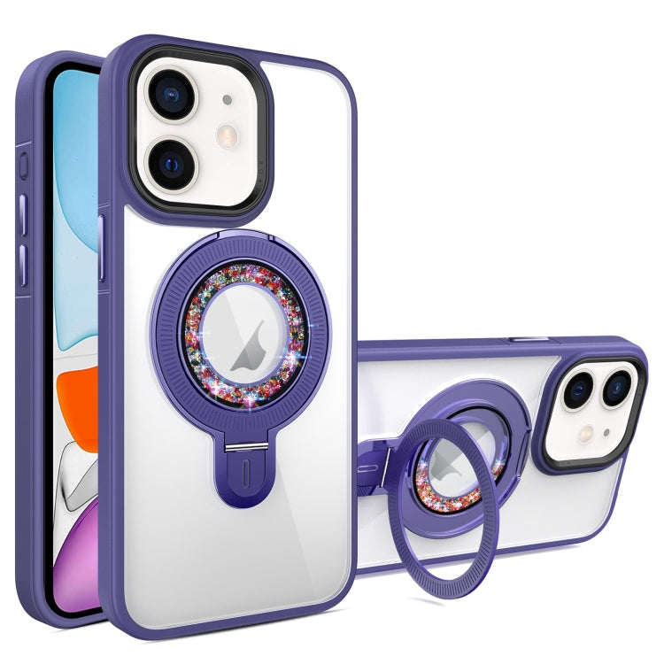 For iPhone 11 MagSafe Flip Holder Full Coverage TPU+PC Clear Phone Case