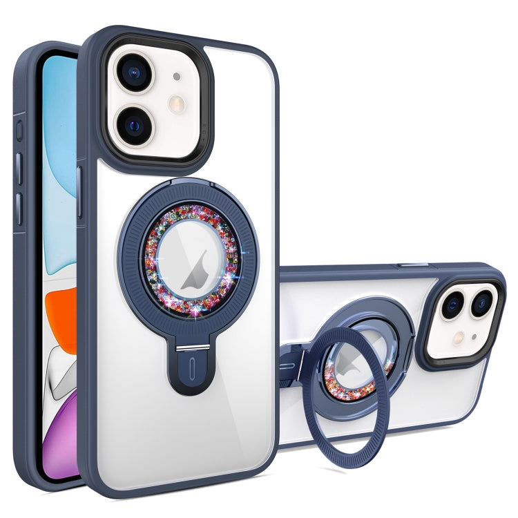 For iPhone 11 MagSafe Flip Holder Full Coverage TPU+PC Clear Phone Case