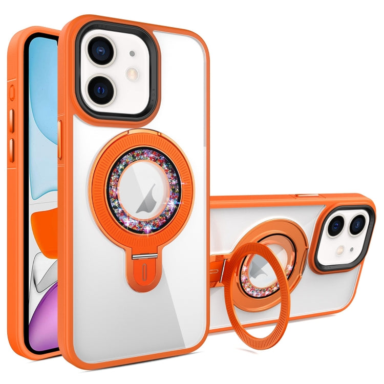 For iPhone 11 MagSafe Flip Holder Full Coverage TPU+PC Clear Phone Case