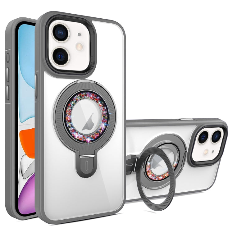 For iPhone 11 MagSafe Flip Holder Full Coverage TPU+PC Clear Phone Case