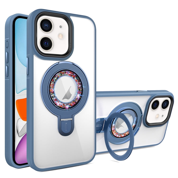 For iPhone 11 MagSafe Flip Holder Full Coverage TPU+PC Clear Phone Case