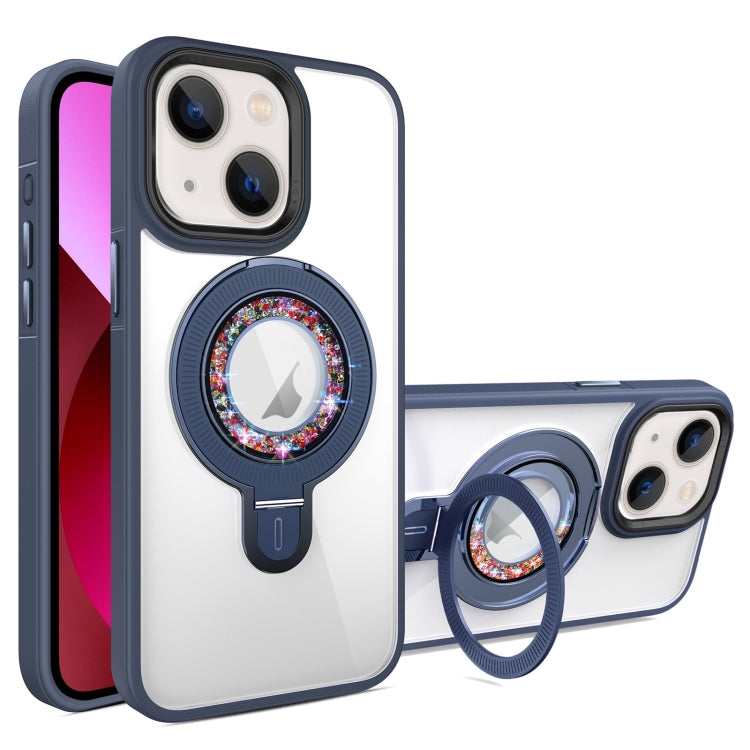 For iPhone 13 MagSafe Flip Holder Full Coverage TPU+PC Clear Phone Case