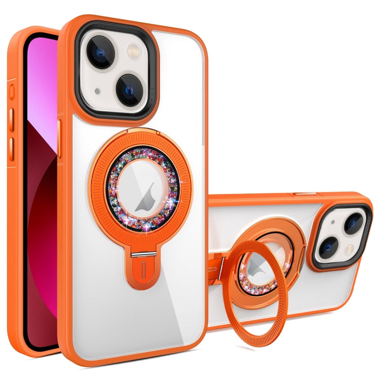 For iPhone 13 MagSafe Flip Holder Full Coverage TPU+PC Clear Phone Case