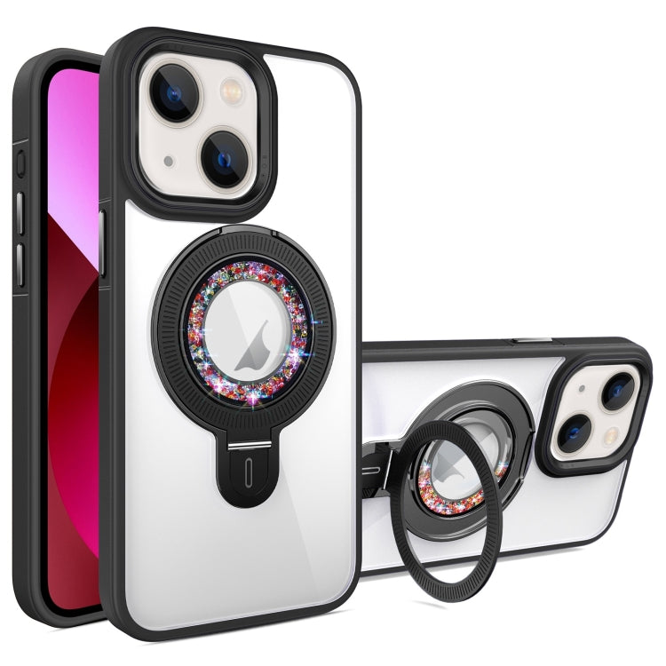 For iPhone 13 MagSafe Flip Holder Full Coverage TPU+PC Clear Phone Case