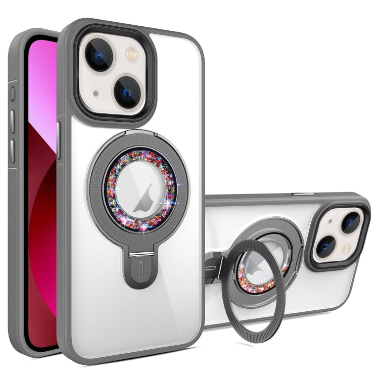 For iPhone 13 MagSafe Flip Holder Full Coverage TPU+PC Clear Phone Case