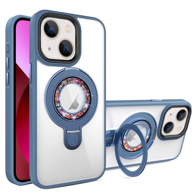 For iPhone 13 MagSafe Flip Holder Full Coverage TPU+PC Clear Phone Case