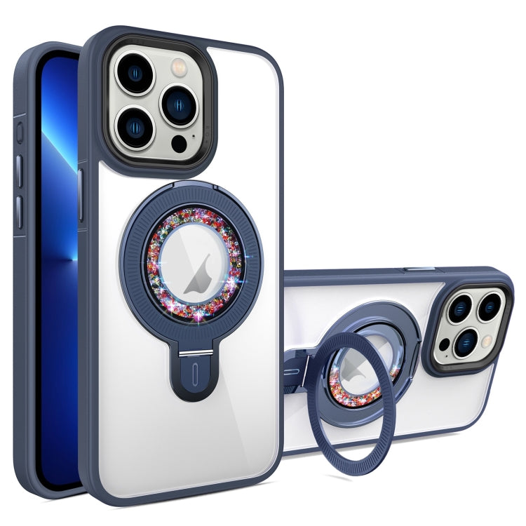 For iPhone 13 Pro MagSafe Flip Holder Full Coverage TPU+PC Clear Phone Case