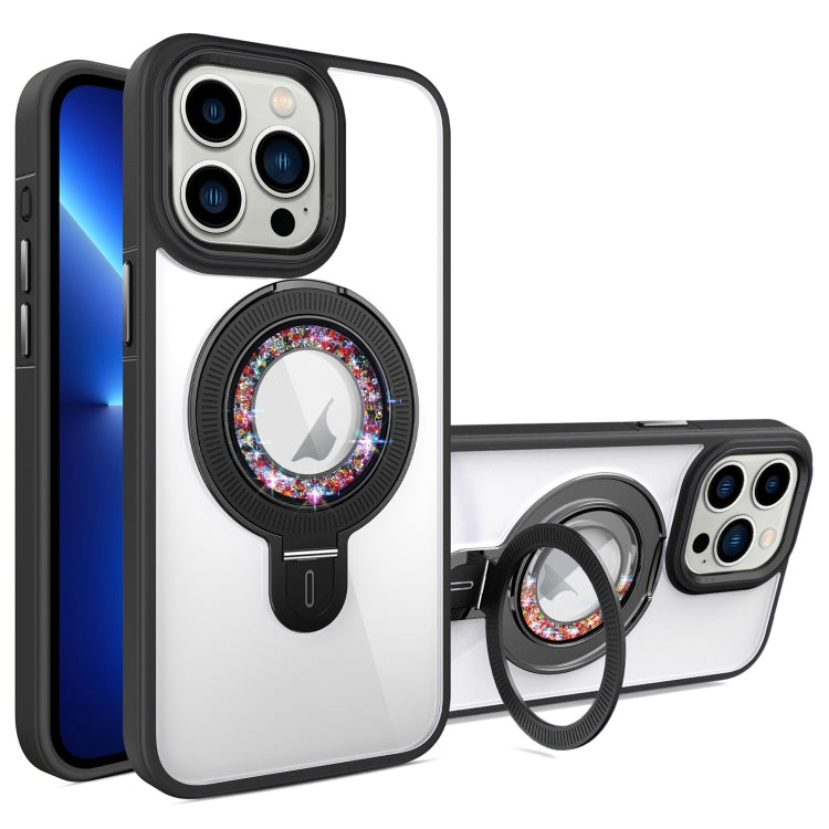For iPhone 13 Pro MagSafe Flip Holder Full Coverage TPU+PC Clear Phone Case
