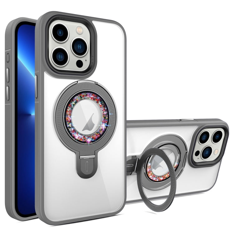 For iPhone 13 Pro MagSafe Flip Holder Full Coverage TPU+PC Clear Phone Case