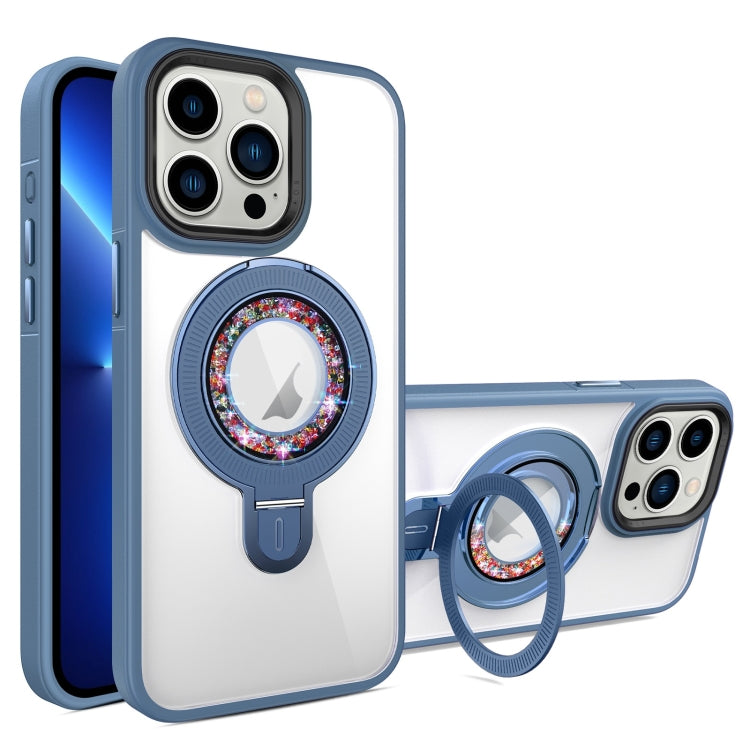 For iPhone 13 Pro MagSafe Flip Holder Full Coverage TPU+PC Clear Phone Case