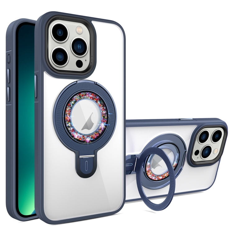 For iPhone 13 Pro Max MagSafe Flip Holder Full Coverage TPU+PC Clear Phone Case