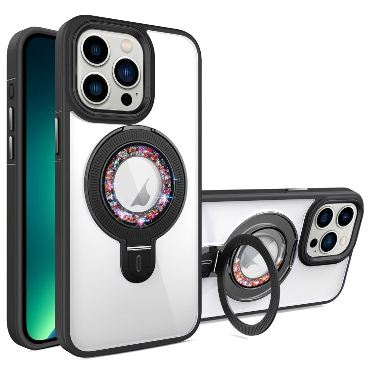 For iPhone 13 Pro Max MagSafe Flip Holder Full Coverage TPU+PC Clear Phone Case