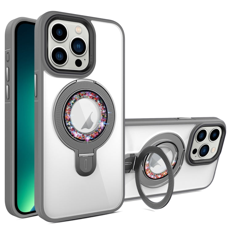 For iPhone 13 Pro Max MagSafe Flip Holder Full Coverage TPU+PC Clear Phone Case