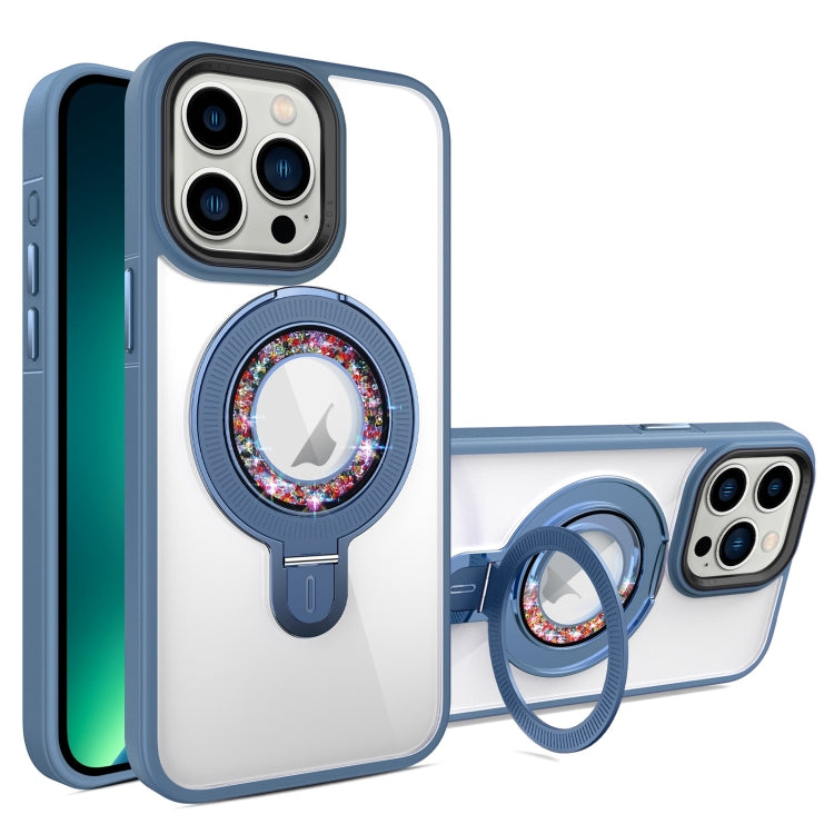For iPhone 13 Pro Max MagSafe Flip Holder Full Coverage TPU+PC Clear Phone Case