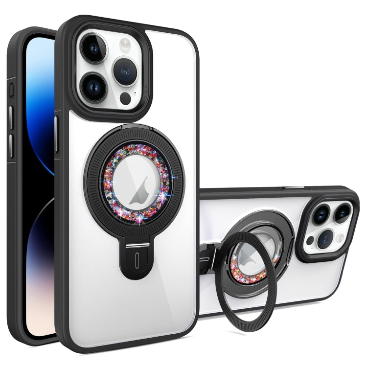 For iPhone 14 Pro Max MagSafe Flip Holder Full Coverage TPU+PC Clear Phone Case