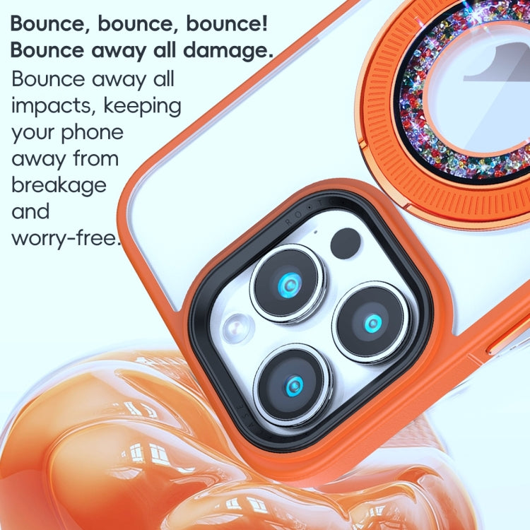 For iPhone 14 Pro MagSafe Flip Holder Full Coverage TPU+PC Clear Phone Case