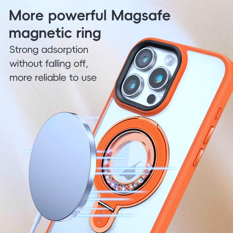 For iPhone 14 Pro Max MagSafe Flip Holder Full Coverage TPU+PC Clear Phone Case