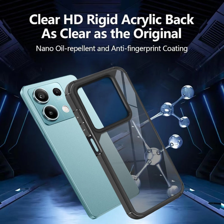 For Redmi Note 13 5G Global Acrylic+TPU Transparent Shockproof Phone Case - Black