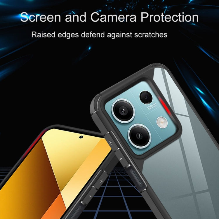 For Redmi Note 13 5G Global Acrylic+TPU Transparent Shockproof Phone Case - Black
