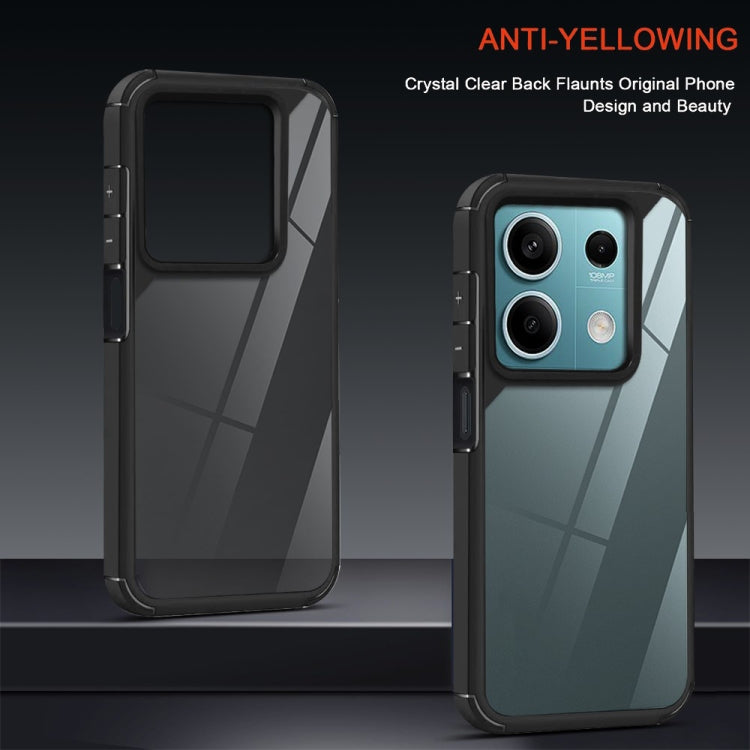 For Redmi Note 13 5G Global Acrylic+TPU Transparent Shockproof Phone Case - Black