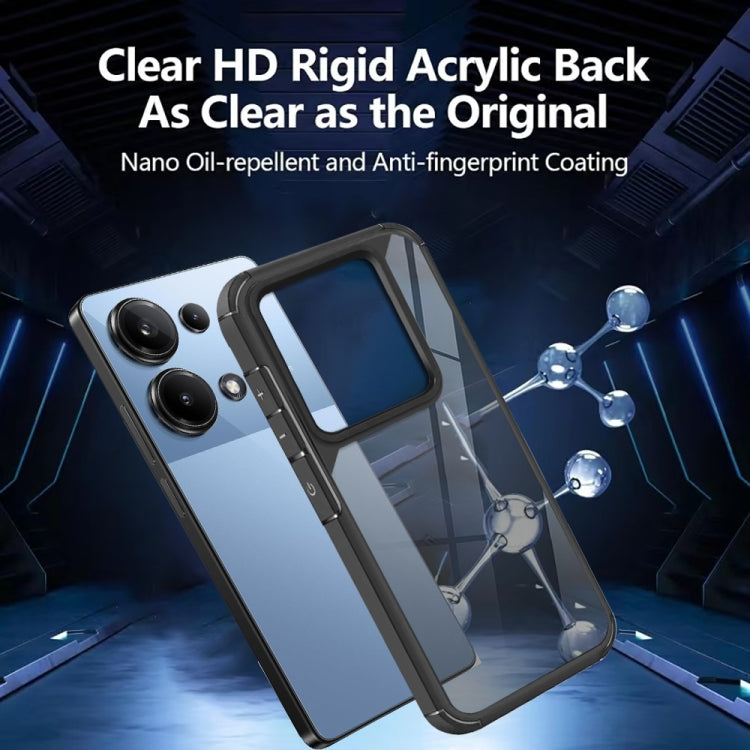 For Redmi Note 13 Pro 4G Acrylic+TPU Transparent Shockproof Phone Case - Black