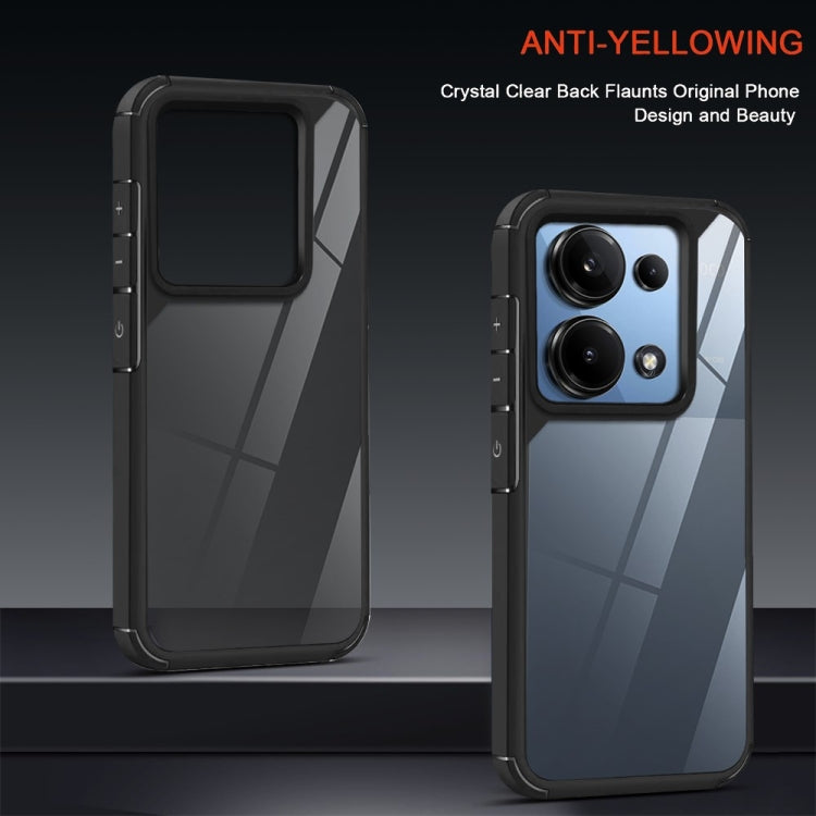 For Redmi Note 13 Pro 4G Acrylic+TPU Transparent Shockproof Phone Case - Black