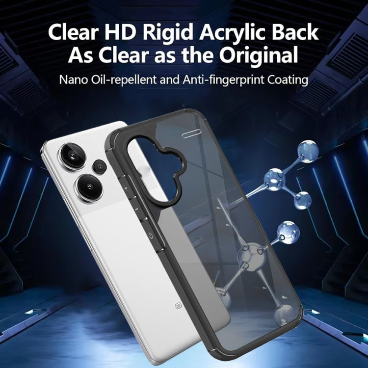 For Redmi Note 13 Pro+ 5G Acrylic+TPU Transparent Shockproof Phone Case - Black