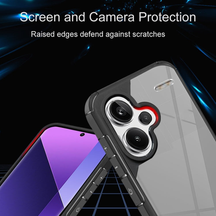 For Redmi Note 13 Pro+ 5G Acrylic+TPU Transparent Shockproof Phone Case - Black