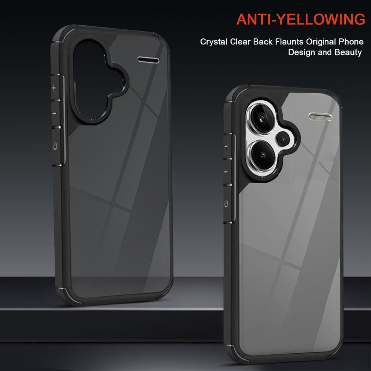 For Redmi Note 13 Pro+ 5G Acrylic+TPU Transparent Shockproof Phone Case - Black