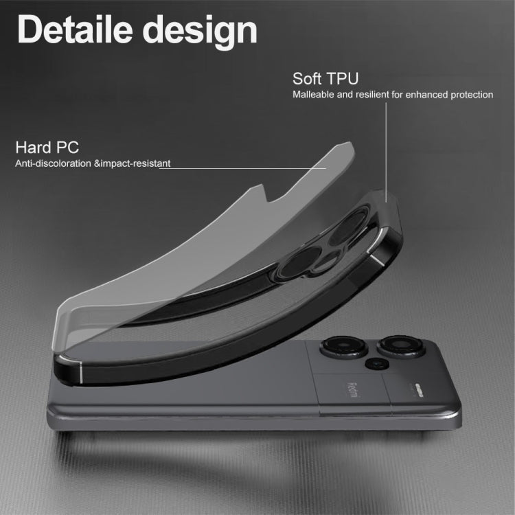 For Redmi Note 13 Pro+ 5G Acrylic+TPU Transparent Shockproof Phone Case - Black