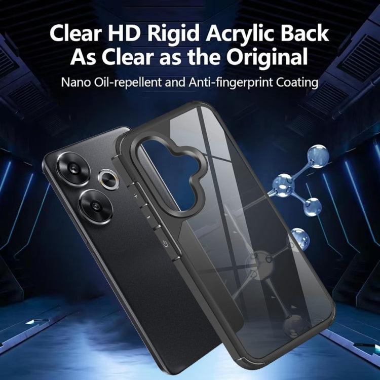 For Redmi Turbo 3 5G Acrylic+TPU Transparent Shockproof Phone Case - Black